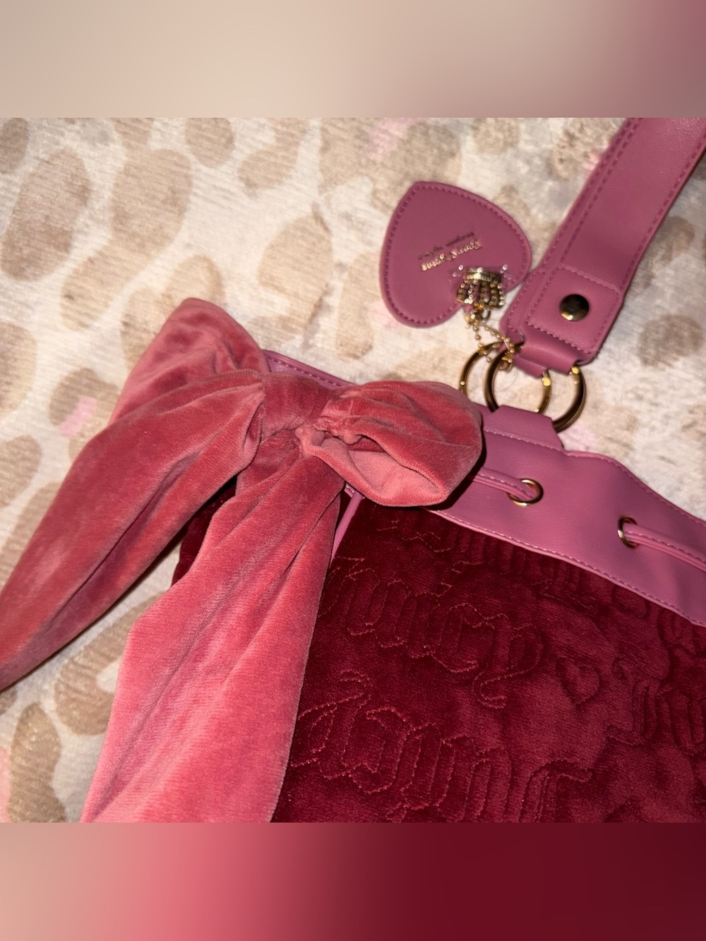 NWT Juicy Couture Cranberry Juice Vintage Dream Tote - Picture 3 of 6